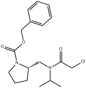(S)-2-{[(2-Chloro-acetyl)-isopropyl-aMino]-Methyl}-pyrrolidine-1-carboxylic acid benzyl ester Struktur