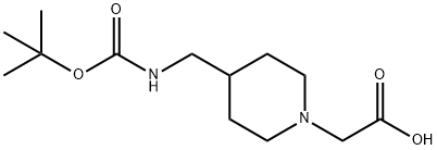 [4-(tert-ButoxycarbonylaMino-Methyl)-piperidin-1-yl]-acetic acid Struktur