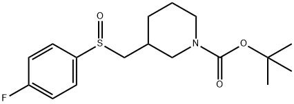 3-(4-Fluoro-benzenesulfinylmethyl)-piperidine-1-carboxylic acid tert-butyl ester Struktur