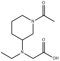 [(1-Acetyl-piperidin-3-yl)-ethyl-aMino]-acetic acid Struktur