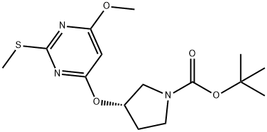 (S)-3-(6-Methoxy-2-Methylsulfanyl-pyriMidin-4-yloxy)-pyrrolidine-1-carboxylic acid tert-butyl ester Struktur
