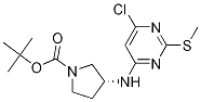 (R)-3-(6-Chloro-2-methylsulfanyl-pyrimidin-4-ylamino)-pyrrolidine-1-carboxylic acid tert-butyl ester Struktur