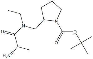 2-{[((S)-2-AMino-propionyl)-ethyl-aMino]-Methyl}-pyrrolidine-1-carboxylic acid tert-butyl ester Struktur