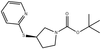(R)-3-(Pyridin-2-ylsulfanyl)-pyrrolidine-1-carboxylic acid tert-butyl ester Struktur