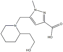 5-[2-(2-Hydroxy-ethyl)-piperidin-1-ylMethyl]-1-Methyl-1H-pyrazole-3-carboxylic acid Structure