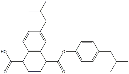 (1RS,4RS)-7-(2-Methylpropyl) -1-[4-(2-Methylpropyl)phenyl]-1,2,3,4-tetrahydro-naphthalene-1,4-dicarboxylic Acid Struktur