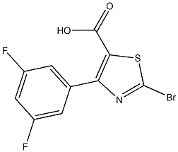 5-Thiazolecarboxylic acid, 2-broMo-4-(3,5-difluorophenyl)- Struktur