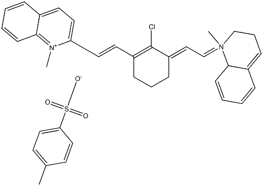 2-[2-[2-Chloro-3-[2-(1,3-dihydro-1-methyl-2H-quinolinylidene)ethylidene]-1-cyclohexen-1-yl]ethenyl]-1-methyl-quinolinium 4-methylbenzenesulfonate Struktur