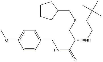 (R)-3-(cyclopentylMethylthio)-2-(3,3-diMethylbutylaMino)-N-(4-Methoxybenzyl)propanaMide Struktur