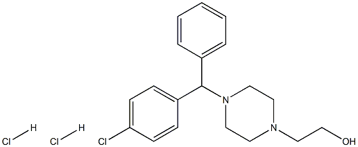 2-[4-[(RS)-(4-Chlorophenyl)phenylMethyl]-piperazin-1-yl]ethanolDihydrochloride Struktur