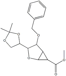 Methyl 4-(benzyloxy)-3-(2,2-dimethyl-1,3-dioxolan-4-yl)-2-oxa-bicyclo[3.1.0]hexane-6-carboxylate Struktur