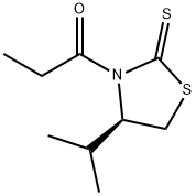 R- 4-(1-Methylethyl)-3-(1-oxopropyl)-2-Thiazolidinethione Struktur