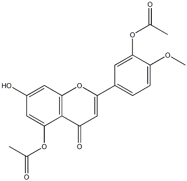3',5,7-Trihydroxy-4'-Methoxy-flavone 3',5-Diacetate Struktur