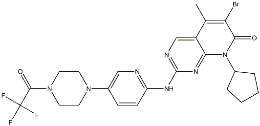 6-broMo-8-cyclopentyl-5-Methyl-2-(5-(4-(2,2,2-trifluoroacetyl)piperazin-1-yl)pyridin-2-ylaMino)pyrido[2,3-d]pyriMidin-7(8H)-one Struktur