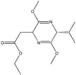 ethyl 2-((5R)-5-isopropyl-3,6-diMethoxy-2,5-dihydropyrazin-2-yl)acetate Struktur
