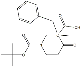 3-Benzyl-4-oxo-piperidine-1,3-dicarboxylic acid 1-tert-butyl ester 3-Methyl ester Struktur