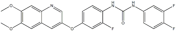1-(3,4-difluorophenyl)-3-(4-(6,7-diMethoxyquinolin-3-yloxy)-2-fluorophenyl)urea Struktur