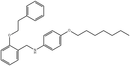 4-(Heptyloxy)-N-[2-(phenethyloxy)benzyl]aniline Struktur
