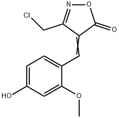 (4E)-3-(CHLOROMETHYL)-4-(4-HYDROXY-2-METHOXYBENZYLIDENE)ISOXAZOL-5(4H)-ONE, 1142199-55-0, 結(jié)構(gòu)式