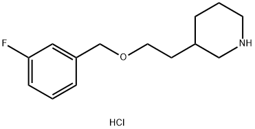 3-{2-[(3-Fluorobenzyl)oxy]ethyl}piperidinehydrochloride Struktur