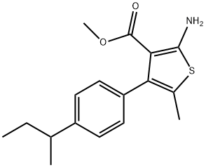 Methyl 2-amino-4-(4-sec-butylphenyl)-5-methylthiophene-3-carboxylate Struktur