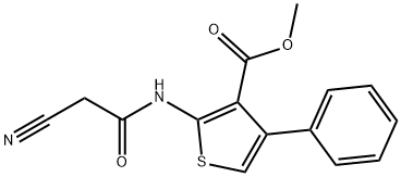 methyl 2-[(cyanoacetyl)amino]-4-phenylthiophene-3-carboxylate Struktur