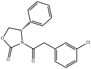 (S)-3-(2-(3-Chlorophenyl)acetyl)-4-phenyloxazolidin-2-one Struktur