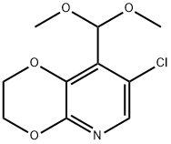 7-Chloro-8-(dimethoxymethyl)-2,3-dihydro-[1,4]dioxino[2,3-b]pyridine Struktur