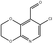7-Chloro-2,3-dihydro-[1,4]dioxino-[2,3-b]pyridine-8-carbaldehyde Struktur