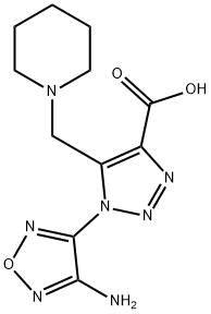 1-(4-AMINO-1,2,5-OXADIAZOL-3-YL)-5-(PIPERIDIN-1-YLMETHYL)-1H-1,2,3-TRIAZOLE-4-CARBOXYLIC ACID, 352446-63-0, 結(jié)構(gòu)式