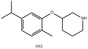 3-(5-Isopropyl-2-methylphenoxy)piperidinehydrochloride Struktur