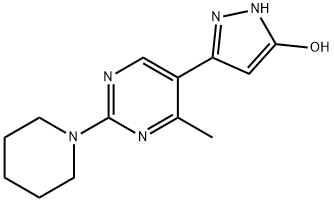 3-(4-Methyl-2-piperidin-1-ylpyrimidin-5-yl)-1H-pyrazol-5-ol Struktur
