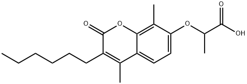 2-[(3-Hexyl-4,8-dimethyl-2-oxo-2H-chromen-7-yl)-oxy]propanoic acid Struktur