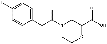 4-[2-(4-Fluoro-phenyl)-acetyl]-morpholine-2-carboxylic acid Struktur