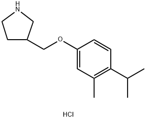 3-[(4-Isopropyl-3-methylphenoxy)methyl]-pyrrolidine hydrochloride Struktur