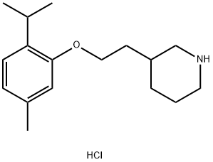 3-[2-(2-Isopropyl-5-methylphenoxy)ethyl]-piperidine hydrochloride Struktur