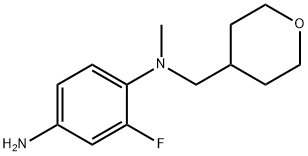 2-Fluoro-N-1-methyl-N-1-(tetrahydro-2H-pyran-4-ylmethyl)-1,4-benzenediamine Struktur