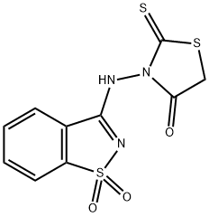 3-[(1,1-二氧代-1,2-苯并噻唑-3-基)氨基]-2-硫代-四氫噻唑-4-酮, 591212-77-0, 結(jié)構(gòu)式