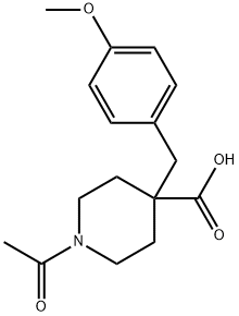 1-Acetyl-4-(4-methoxybenzyl)piperidine-4-carboxylic acid Struktur