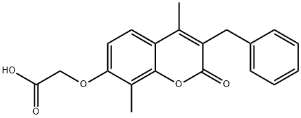 [(3-Benzyl-4,8-dimethyl-2-oxo-2H-chromen-7-yl)-oxy]acetic acid Struktur