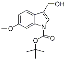 3-(Hydroxymethyl)-6-methoxy-1H-indole-1-carboxylic acid tert-butyl ester Struktur