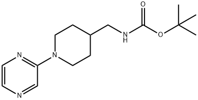 tert-Butyl N-{[1-(pyrazin-2-yl)piperidin-4-yl]methyl}carbamate Struktur