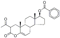 (17β)-2-(Acetyl-13C)-17-(benzoyloxy)-4-oxaandrost-5-en-3-one Struktur