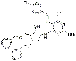 5-[[2-Amino-5-[2-(4-chlorophenyl)diazenyl]-6-methoxy-4-pyrimidinyl]amino]-3-(phenylmethoxy)-2-[(phenylmethoxy)methyl]-cyclopentanol, , 結(jié)構(gòu)式