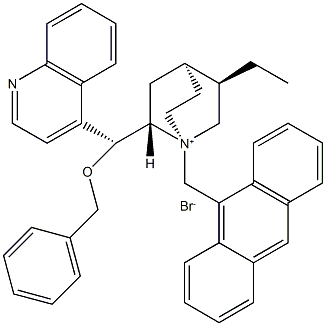 (1S,2S,4S,5R)-1-(蒽-9-基甲基)-2-((R)-(芐氧基)(喹啉-4-基)甲基)-5-乙基喹啉-1-鎓溴化物, 229482-68-2, 結(jié)構(gòu)式