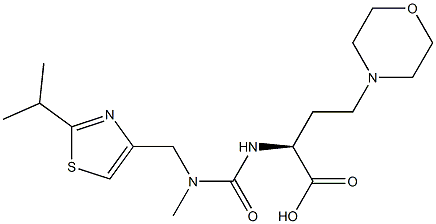 (S)-2-(3-((2-isopropylthiazol-4-yl)Methyl)-3-Methylureido)-4-Morpholinobutanoic acid Struktur