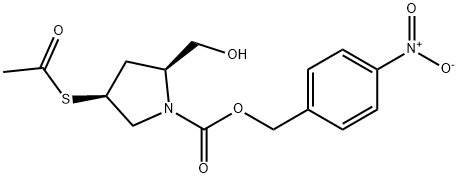 (2S,4S)-4-(Acetylthio)-2-(hydroxymethyl)-1-pyrrolidinecarboxylic acid (4-nitrophenyl)methyl ester Struktur
