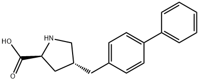 (2S,4R)-4-(biphenyl-4-ylMethyl)pyrrolidine-2-carboxylic acid Struktur