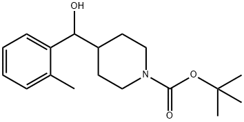 tert-butyl 4-(hydroxy(o-tolyl)Methyl)piperidine-1-carboxylate Struktur