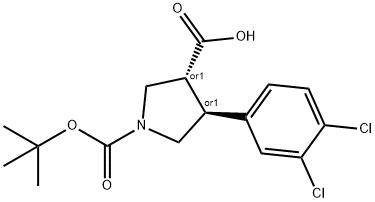 Boc-(+/-)-trans-4-(3,4-dichloro-phenyl)-pyrrolidine-3-carboxylic acid Struktur